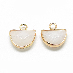 Natural White Jade Semi Circle Pendants&nbsp;G-Q965-10