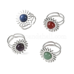 Stainless Steel Cuff Open Rings&nbsp;RJEW-JR01078-02