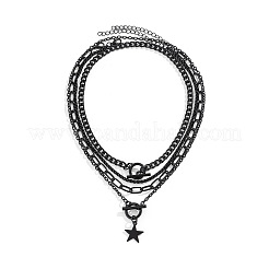Gothic Alloy with Iron Pendant Multi Layered Chain Necklaces for Women&nbsp;FS-WG9D473-01