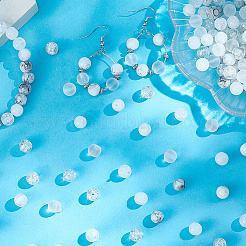 300Pcs 6 Colors Baking Paint & Spray Painted Crackle Glass Round Beads&nbsp;DGLA-LT0001-08