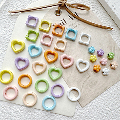 32Pcs 8 Colors Baking Paint Alloy Bead Frame&nbsp;FIND-SP0004-50B