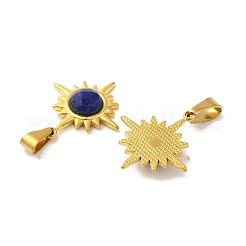 Natural Lapis Lazuli Faceted Sun Pendants&nbsp;STAS-P361-02G-01