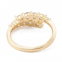 Clear Cubic Zirconia Open Cuff Ring&nbsp;RJEW-F124-04G
