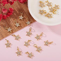 20Pcs Brass Micro Pave Cubic Zirconia Charms&nbsp;ZIRC-SZ0001-93