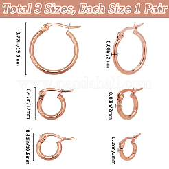 3 Styles 201 Stainless Steel Hoop Earrings&nbsp;EJEW-SP0001-04