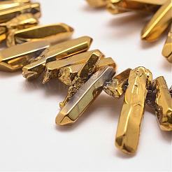 Electroplated Natural Quartz Crystal Beads Strands&nbsp;G-P267-02C