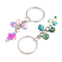 5Pcs Synthetic Turquoise Keychain&nbsp;KEYC-JKC01259