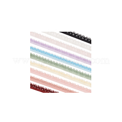 10Pcs 10 Colors Nylon Elastic Flower Edge Lace Trim Ribbons&nbsp;DIY-BC0013-31