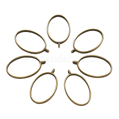 Rack Plating Alloy Open Back Bezel Pendants&nbsp;PALLOY-TA0001-10AB