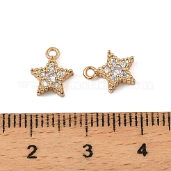 Brass Micro Pave Cubic Zirconia Pendants&nbsp;KK-K374-17G
