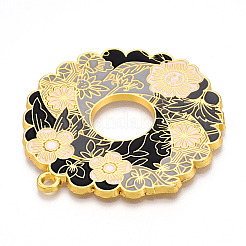 Rack Plating Alloy Enamel Big Pendants&nbsp;ENAM-N056-394-G