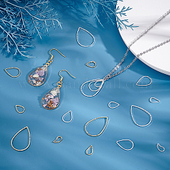 90Pcs 12 Style Teardrop Brass Linking Rings&nbsp;KK-PH0009-91