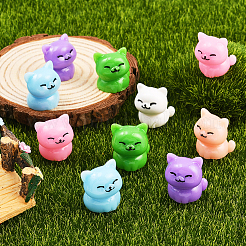 24Pcs 6 Colors Plastic Cat Shape Display Decorations&nbsp;DJEW-SP0001-14
