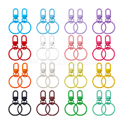 32Pcs 16 Colors Baking Paint Zinc Alloy with Iron Swivel Snap Clasps and Rings&nbsp;FIND-PH0024-03