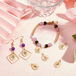 10Pcs 2 Style Rack Plating Brass Cler Cubic Zirconia Pendants&nbsp;KK-BBC0004-60
