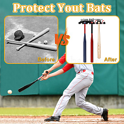 Word I Can and I Will Iron Baseball Bat Display Stand&nbsp;AJEW-WH0533-002