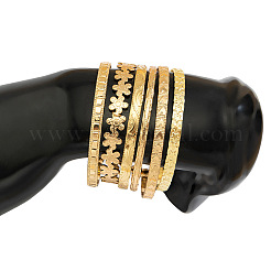 6Pcs 6 Styles Iron Cuff Bangles for Women&nbsp;WG7A492-01