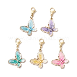 Butterfly Alloy Enamel Pendant Decorations&nbsp;HJEW-JM02705-02