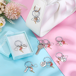 20Pcs 4 Styles Flamingo Shape & Word Alloy Enamel Pendants&nbsp;KEYC-PH01567