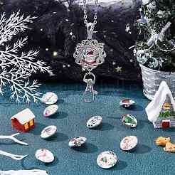DIY Half Round Pendant Necklace Making Kits&nbsp;DIY-SC0019-99G