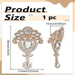 1Pc Alloy Rhinestone Brooches&nbsp;JEWB-LP0004-80