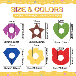 24Pcs 24 Styles Felt Wine Glass Charms&nbsp;AJEW-BC0004-23