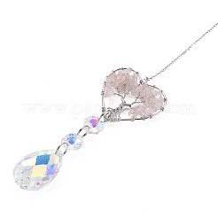 Natural Rose Quartz Big Pendants&nbsp;X-G-N333-008C