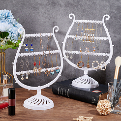 3-Tier PP Plastic Earring Display Stands&nbsp;EDIS-WH0012-28B