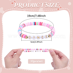 32Pcs Handmade Polymer Clay & Acrylic Bead Bracelets&nbsp;BJEW-PH02014