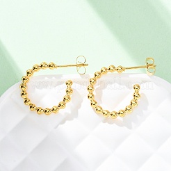 PVD Vacuum Plating 304 Stainless Steel Half Hoop Earrings&nbsp;EJEW-H100-11C-G
