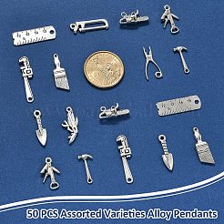 50Pcs 10 Styles Tibetan Style Alloy Pendants&nbsp;FIND-YW0007-18