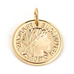 304 Stainless Steel Coin Pendants&nbsp;STAS-F183-05G