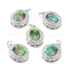 Brass Cubic Zirconia Pendants&nbsp;KK-G404-02