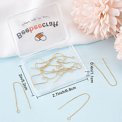 10Pcs Brass Stud Earring Findings with Loop&nbsp;KK-BBC0004-07