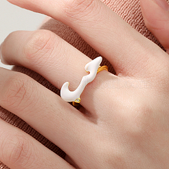 Cloud Shape Real 18K Gold Plated Brass Micro Pave Cubic Zirconia Open Cuff Rings&nbsp;KX3532-3