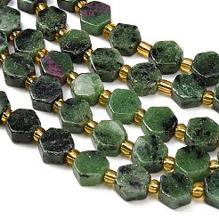 Natural Ruby in Zoisite Beads Strands&nbsp;G-F833-B14-01