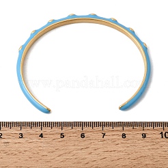 304 Stainless Steel Enamel Cuff Bangles for Women&nbsp;BJEW-D408-10G