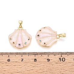 Brass Micro Pave Colorful Cubic Zirconia and Enamel Pendants&nbsp;KK-T075-92A-G