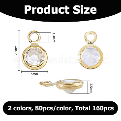 160Pcs 2 Colors Alloy with Cubic Zirconia Charms&nbsp;FIND-HS0002-53