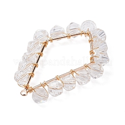 5Pcs 5 Style Brass with Glass Beads Pendants&nbsp;PALLOY-JF02262