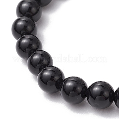 2Pcs Natural Obsidian & Mashan Jade Round Bead Stretch Bracelets&nbsp;BJEW-JB11599