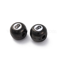 8 Ball 304 Stainless Steel Enamel Beads&nbsp;STAS-B085-20G