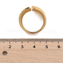Brass Micro Pave Cubic Zirconia Cuff Rings&nbsp;RJEW-C130-01G