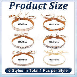 6Pcs 6 Styles Faux Suede & Glass Hat Bands&nbsp;DIY-HY0003-14