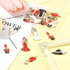 24Pcs 6 Styles Alloy Enamel Pendants&nbsp;ENAM-FS0002-70