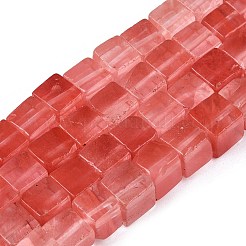 Cherry Quartz Glass Beads Strands&nbsp;G-T139-8x8-37A