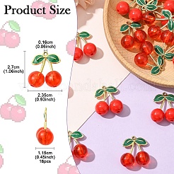 16Pcs 2 Styles Alloy Enamel & Acrylic Pendants&nbsp;ENAM-YW0005-65