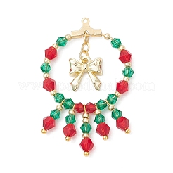 2Pcs 2 Colors Christmas Themed Handmade Glass Beads Pendants&nbsp;PALLOY-MZ00795