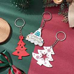 Christmas Tree Wood Pendant Keychain Sets&nbsp;KEYC-JKC00970