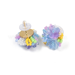 Flower Glass Plastic Stud Earrings&nbsp;FS-WG119A6-02